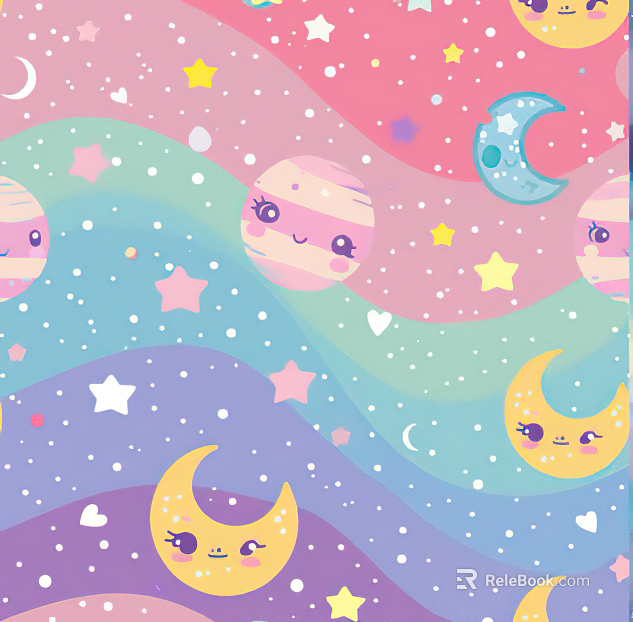 Children's hand-painted wind cartoon space gray wallpaper texture