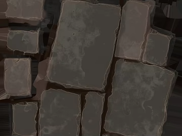 Dark gray rubble courtyard ground stone texture (ID:ffaeh715296)