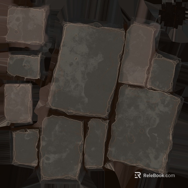 Dark gray rubble courtyard ground stone texture
