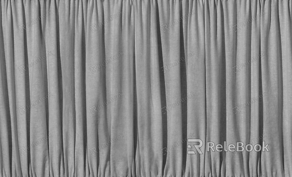 A pair of elegant, textured gray curtains hang gracefully, partially drawn to reveal a glimpse of the outdoors, their folds adding a soft, inviting touch to the room.