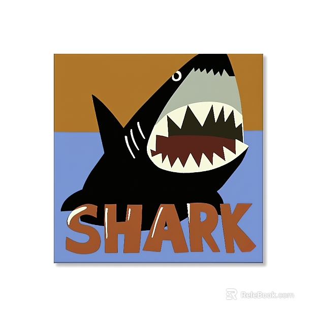 Cartoon shark animal decorative painting texture