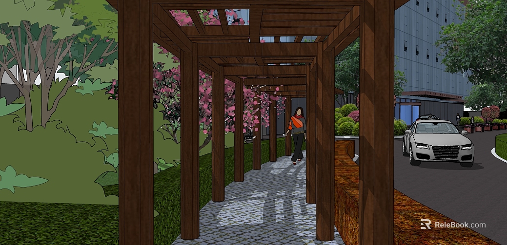 Dark brown wooden gallery landscape texture