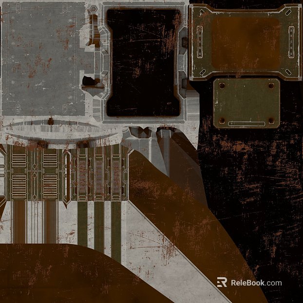Brown gray old metal industrial component panel texture