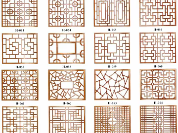 Wood carved hardware component window Chinese style texture (ID:ffagg28885)