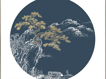 landscape painting 3d model