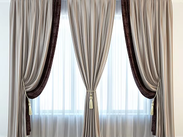 Light Luxury Curry Silk Curtain for Bedroom texture (ID:ffaeh106696)