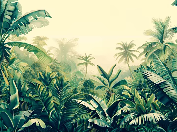 European Literary Plants Tropical Rainforest Wallpaper texture (ID:ffach898906)