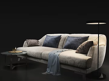 Light Luxury Light Grey Flannel Sofa texture (ID:ffaeh969096)