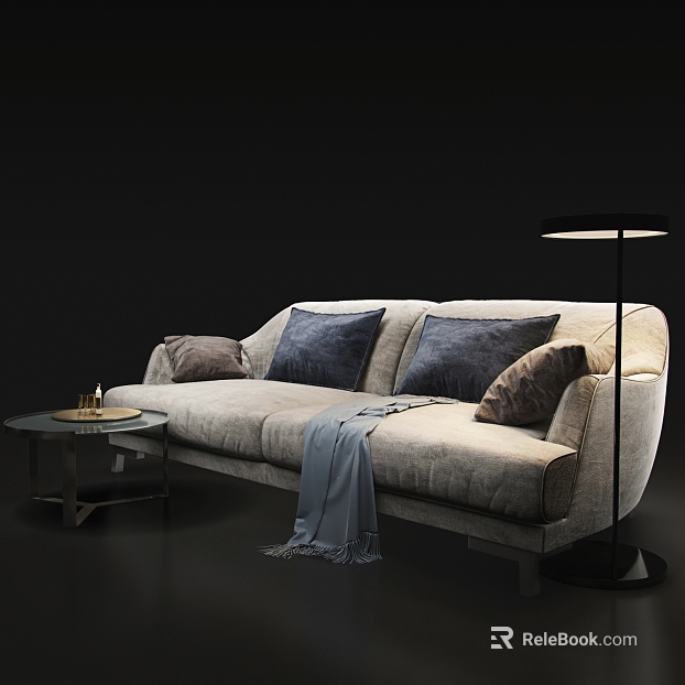 Light Luxury Light Grey Flannel Sofa texture