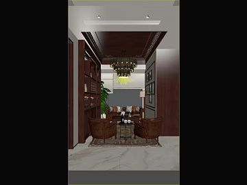 New Chinese-style red brown wall panel living room texture (ID:ffaeh631024)