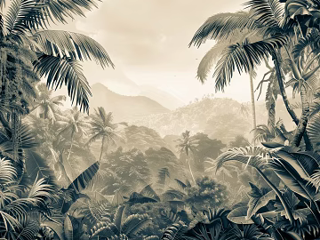 European Literary Plants Tropical Rainforest Wallpaper texture (ID:ffach223906)