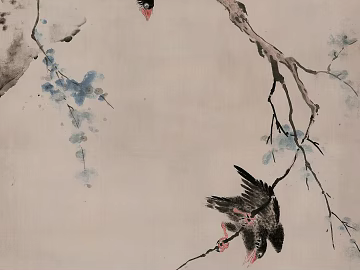 Chinese flower and bird painting texture (ID:ffach141556)