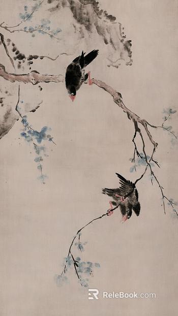Chinese flower and bird painting texture