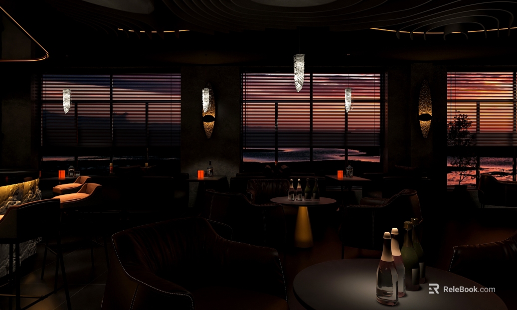 Light Luxury Dark Bar Space texture