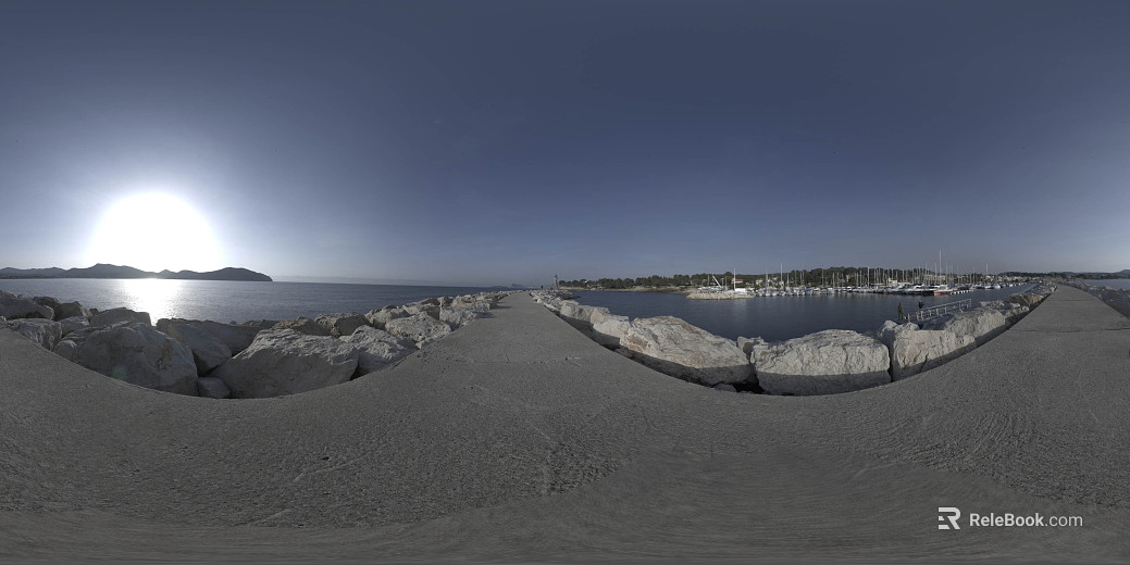 Big Seaside Far Mountain Stone Day HDR texture