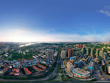 HDR city building bird's eye view panorama texture (ID:ffach063813)