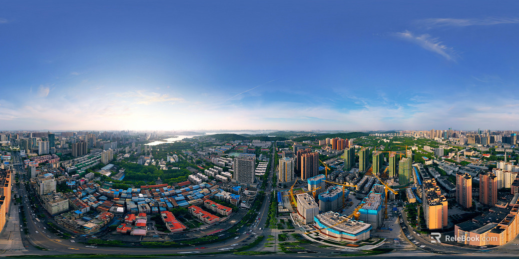 HDR city building bird's eye view panorama texture