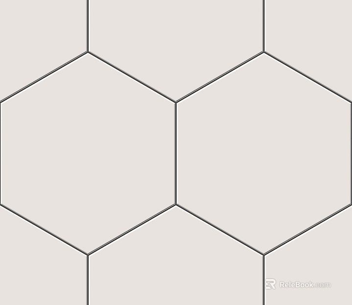 Hexagonal Tile White Matte Floor Tile Seamless texture