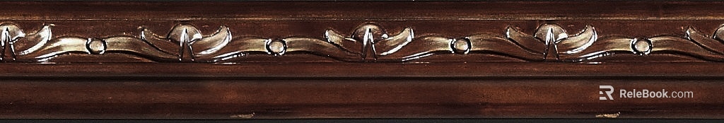 Dark brown carved wood molding texture