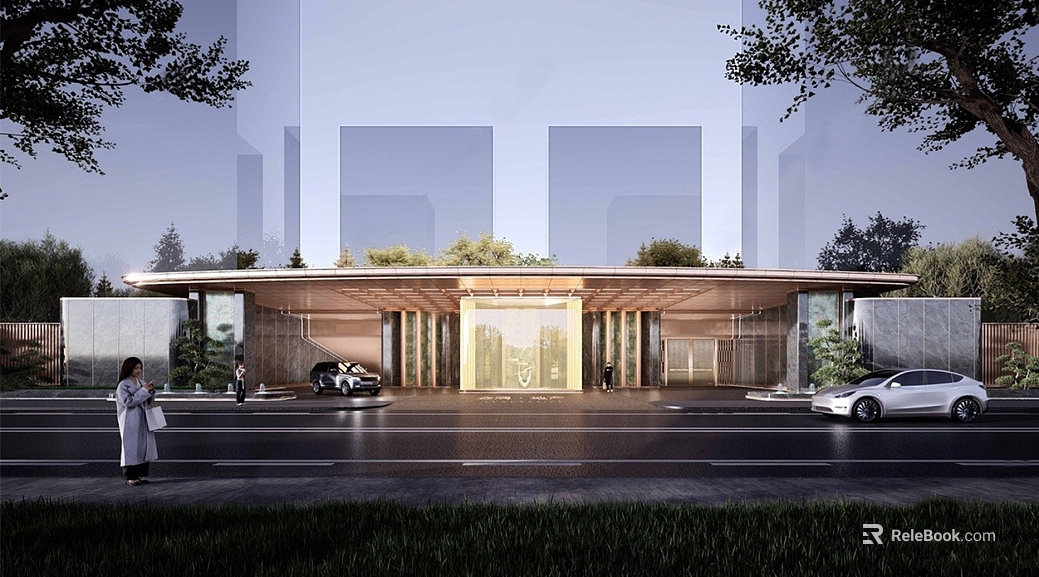 Modern Luxury‑Affordable Commercial Building Entrance texture