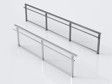 Bright-faced stainless steel glass guardrail texture (ID:ffaeh500336)