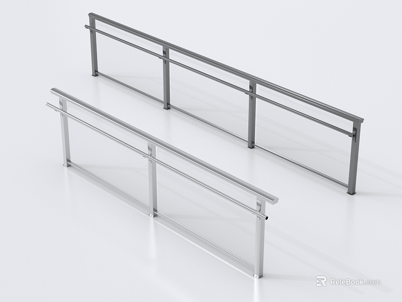 Bright-faced stainless steel glass guardrail texture