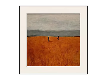 Orange wilderness figure landscape decorative painting texture (ID:ffaeh807976)