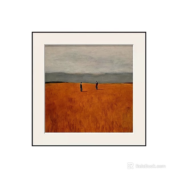 Orange wilderness figure landscape decorative painting texture