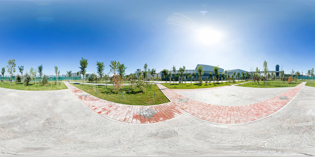 HDR City Community Park Panorama texture