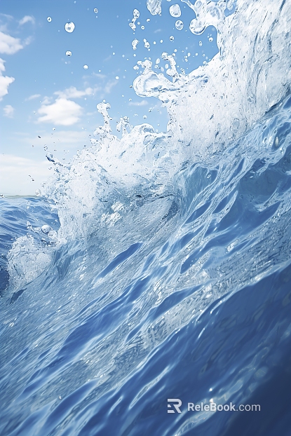 Blue Wave Waterprint Map texture