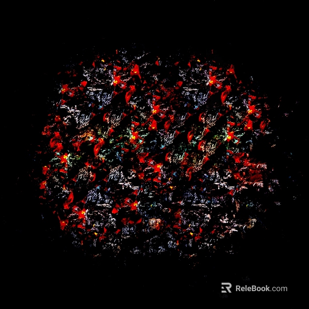 Red and Black Hot Volcanic Rock Decoration Map texture