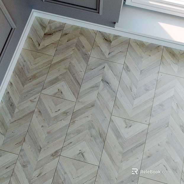Light gray herringstone wood grain brick indoor ground texture