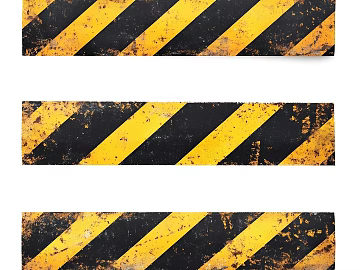 Industrial style black and yellow old metal warning strip texture (ID:ffaeh938032)