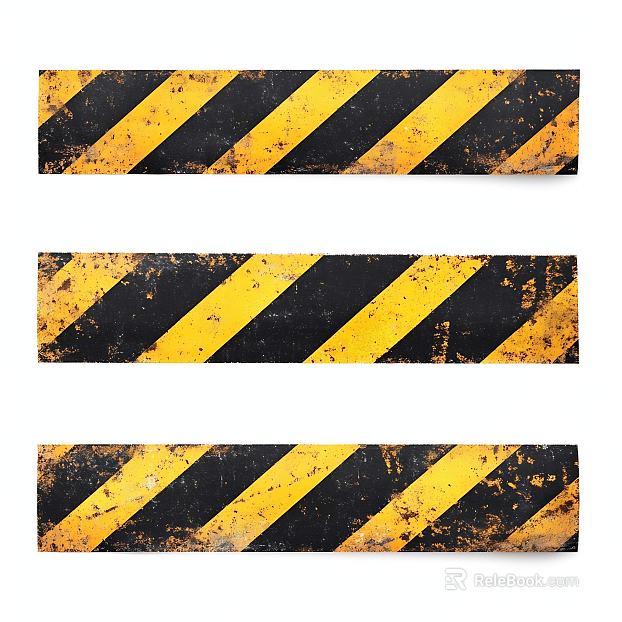 Industrial style black and yellow old metal warning strip texture