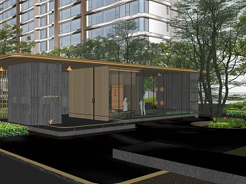 Exterior view of leisure gallery of modern residential area texture (ID:ffaeh442184)