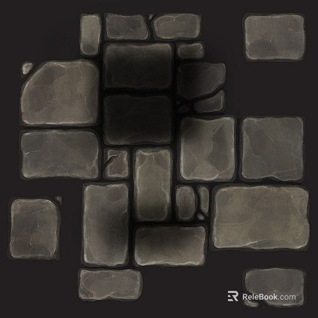 Dark gray irregular slate courtyard ground texture