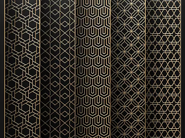 Light Luxury Black Gold Metal Lattice Partition Screen texture (ID:ffaeh357656)