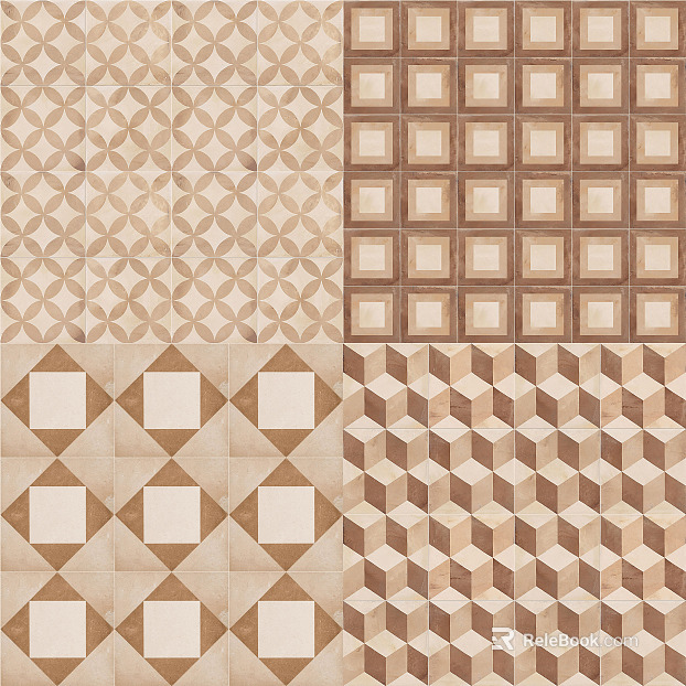 Floral floor tile texture