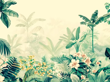 European Literary Plants Tropical Rainforest Wallpaper texture (ID:ffach286316)