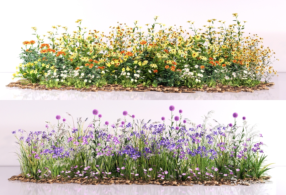 Multicolor Herb Flower Garden texture
