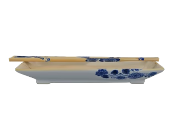 Blue and Flower Ceramic Tableware Chopsticks Dish Set texture (ID:ffaeh752024)