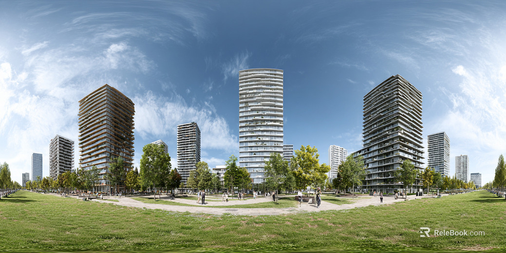 Clean atmosphere community green space panorama texture