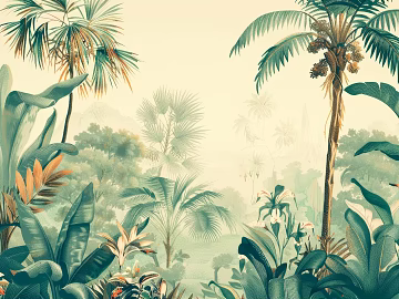 European Literary Plants Tropical Rainforest Wallpaper texture (ID:ffach158906)