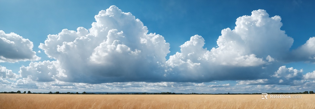 blue sky and white clouds rice field texture