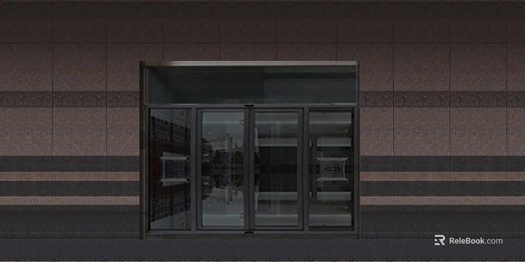 Deep gray frame glass door shop entrance texture