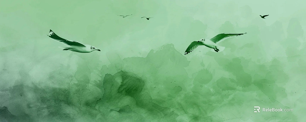 European-style watercolor seagull flying illustration texture