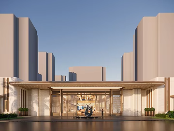 Entry Luxury Mi Jin Hotel Entrance Building texture (ID:ffaeh663234)