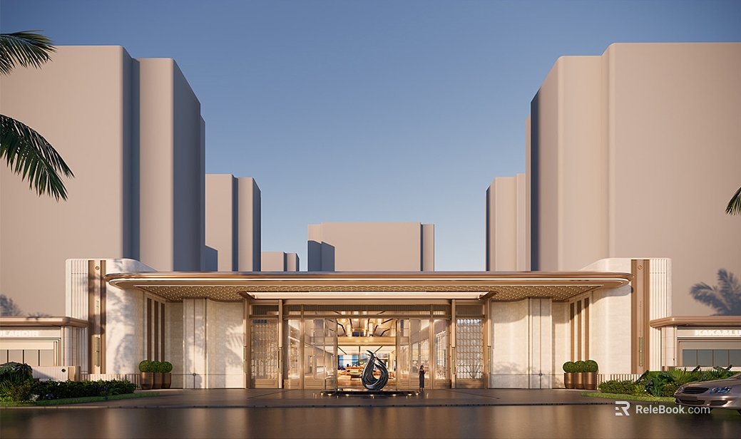 Entry Luxury Mi Jin Hotel Entrance Building texture