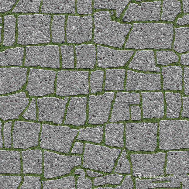 Outdoor grass-planting brick texture