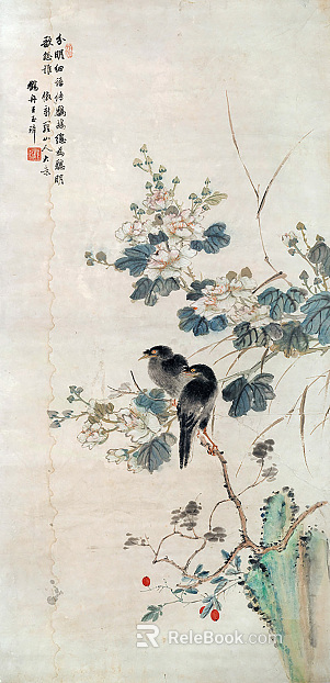 New Chinese Plant Decorative Painting texture